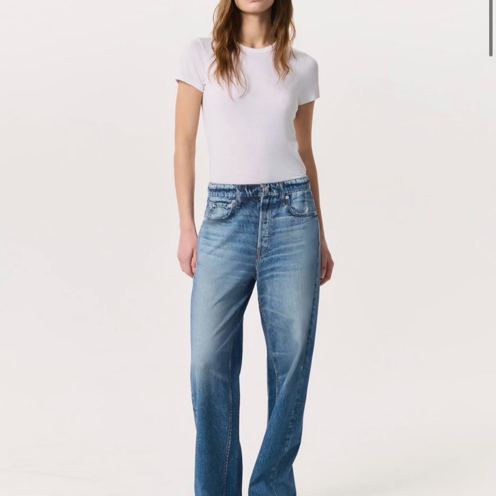 rag & bone Light Blue Wide Leg Jeans